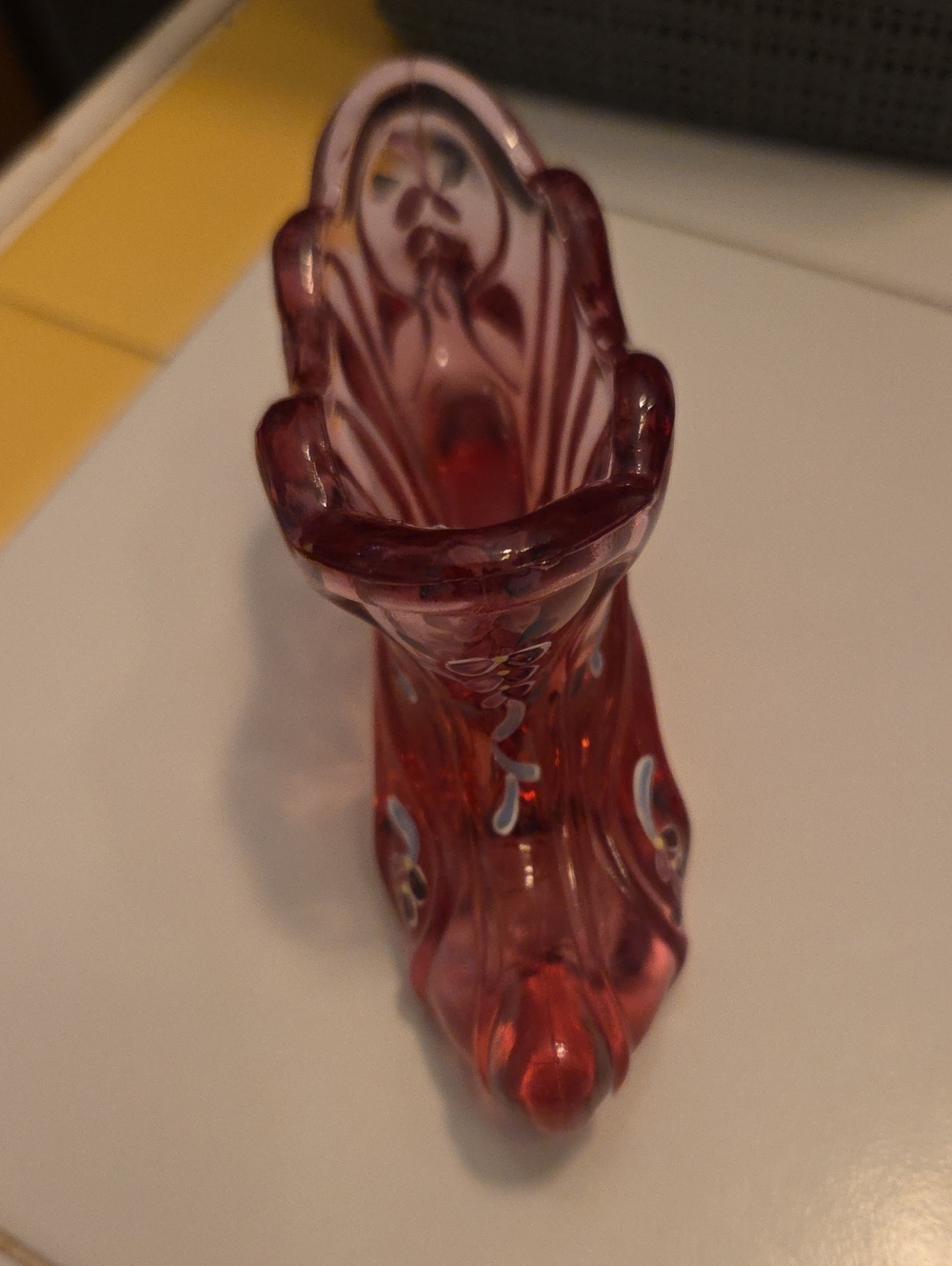 Fenton Pink Glass Decorative Shoe Bowl - Elegant Home Accent - Picture 4 of 5